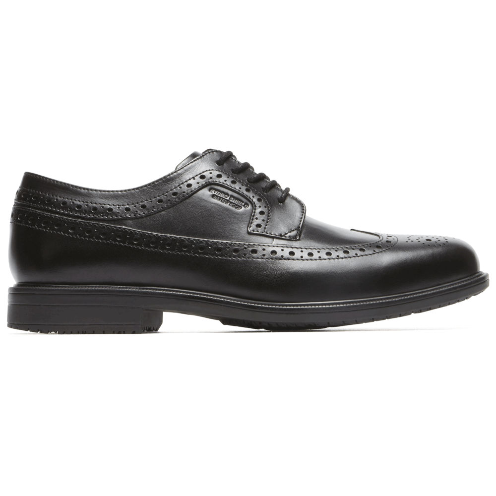 Zapatos De Vestir Rockport Hombre Mexico - Essential Details Ii Wingtip Negros - MNYIQ3694